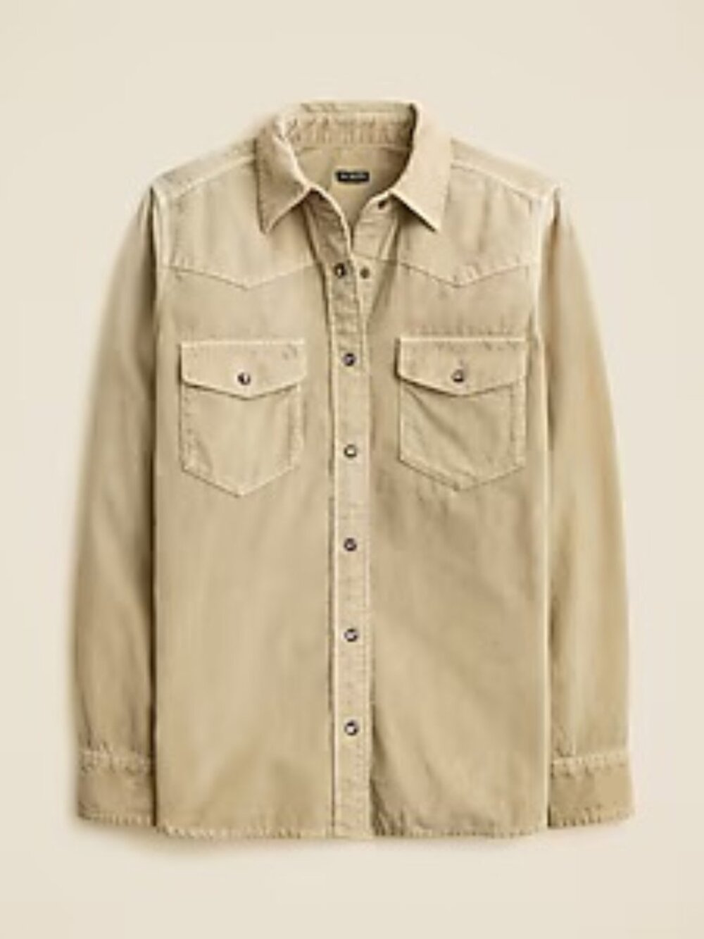 J Crew Jules Western Shirt Corduroy Beige Buckthorn 10